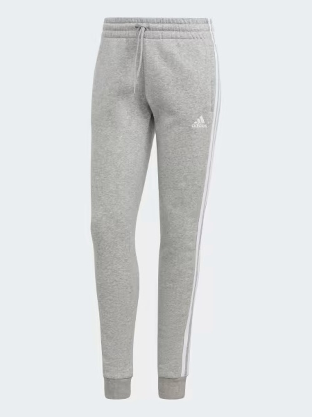 adidas Gray Sweatpants with White Three-Stripe Detail